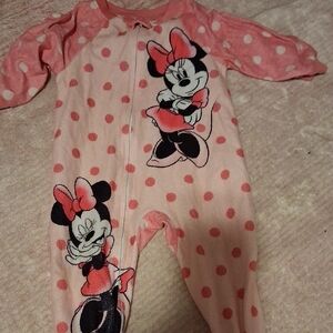 Disney Minnie Mouse Pink and White Kids Footie
